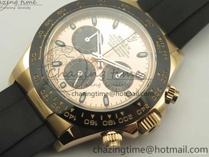 On Daytona Gold Black Super Clone Best Dial 116515 Edition 1:1 Rubber A4130 Strap Rose V2 ARF 1229